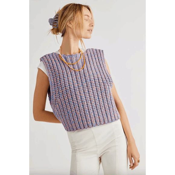 Free People Sweaters - Free People Women's Hoopla Sweater Vest - Mountain Sunset Combo L